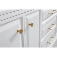 Water Creation 72" Palace Collection Quartz Carrara Pure White Bathroom Vanity Set with Hardware and F2-0013 Faucets in Satin Gold Finish and Only Mirrors in Chrome Finish PA72D-0613PW - Model Bath