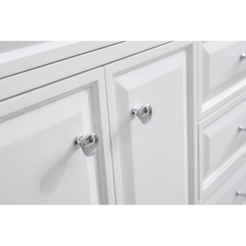 Water Creation 72" Palace Collection Quartz Carrara Pure White Bathroom Vanity Set with Hardware and F2-0013 Faucets, Mirror in Chrome Finish PA72D-0113PW - Model Bath