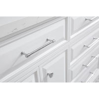 Water Creation 72" Palace Collection Quartz Carrara Pure White Bathroom Vanity Set with Hardware and F2-0013 Faucets, Mirror in Chrome Finish PA72D-0113PW - Model Bath