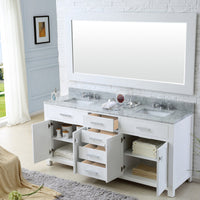 Water Creation 72" Pure White Double Sink Bathroom Vanity with Faucet From The Madison Collection MADISON72WF - Model Bath