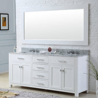 Water Creation 72" Pure White Double Sink Bathroom Vanity with Faucet From The Madison Collection MADISON72WF - Model Bath