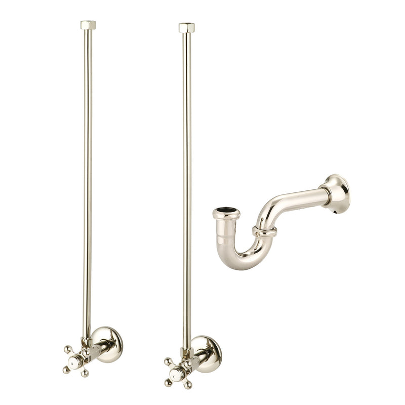 Water Creation Classic P-Trap Water Supply Kit in Polished Nickel (PVD) Finish PS-0001-05 - Model Bath