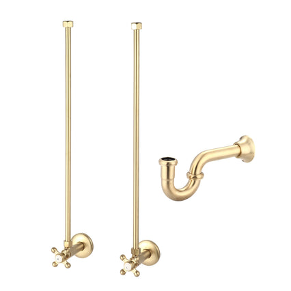 Water Creation Classic P-Trap Water Supply Kit in Satin Gold Finish PS-0001-06 - Model Bath