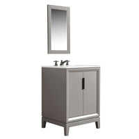Water Creation Elizabeth 24" Single Sink Carrara White Marble Vanity in Cashmere Grey with F2-0009-03-BX Lavatory Faucet(s) VEL024CWCG12 - Model Bath
