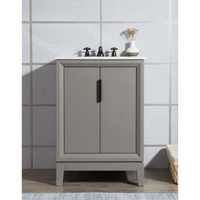 Water Creation Elizabeth 24" Single Sink Carrara White Marble Vanity in Cashmere Grey with F2-0009-03-BX Lavatory Faucet(s) VEL024CWCG12 - Model Bath