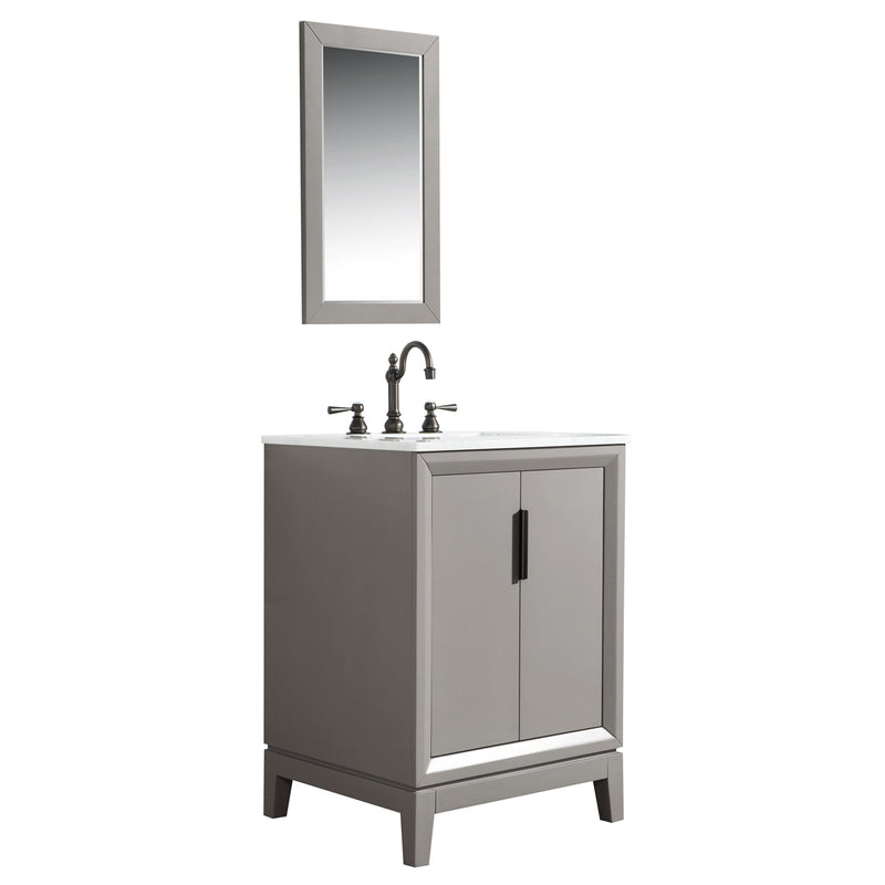 Water Creation Elizabeth 24" Single Sink Carrara White Marble Vanity in Cashmere Grey with F2-0012-03-TL Lavatory Faucet(s) VEL024CWCG27 - Model Bath