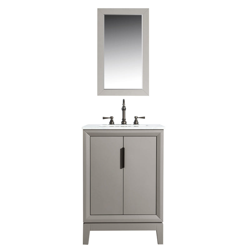 Water Creation Elizabeth 24" Single Sink Carrara White Marble Vanity in Cashmere Grey with F2-0012-03-TL Lavatory Faucet(s) VEL024CWCG27 - Model Bath