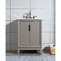 Water Creation Elizabeth 24" Single Sink Carrara White Marble Vanity in Cashmere Grey with F2-0012-03-TL Lavatory Faucet(s) VEL024CWCG27 - Model Bath