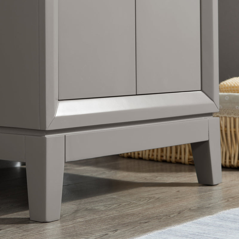 Water Creation Elizabeth 24" Single Sink Carrara White Marble Vanity in Cashmere Grey with Matching Mirror(s) VEL024CWCG01 - Model Bath