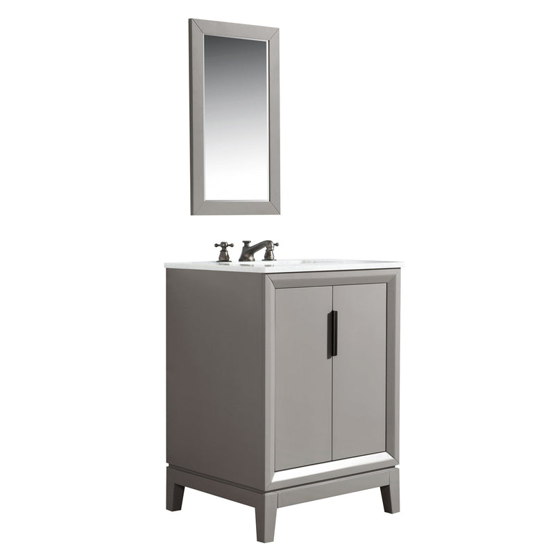 Water Creation Elizabeth 24" Single Sink Carrara White Marble Vanity in Cashmere Grey with Matching Mirror(s) VEL024CWCG01 - Model Bath