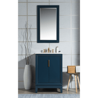 Water Creation Elizabeth 24" Single Sink Carrara White Marble Vanity in Monarch Blue with F2-0013-06-FX Lavatory Faucet(s) VEL024CWMB42 - Model Bath