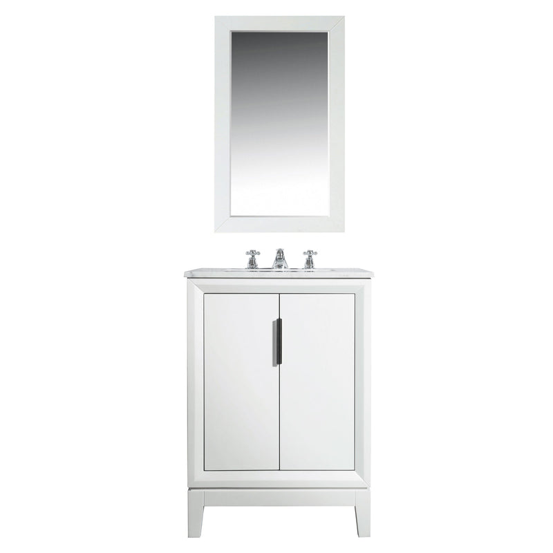 Water Creation Elizabeth 24" Single Sink Carrara White Marble Vanity in Pure White VEL024CWPW00 - Model Bath