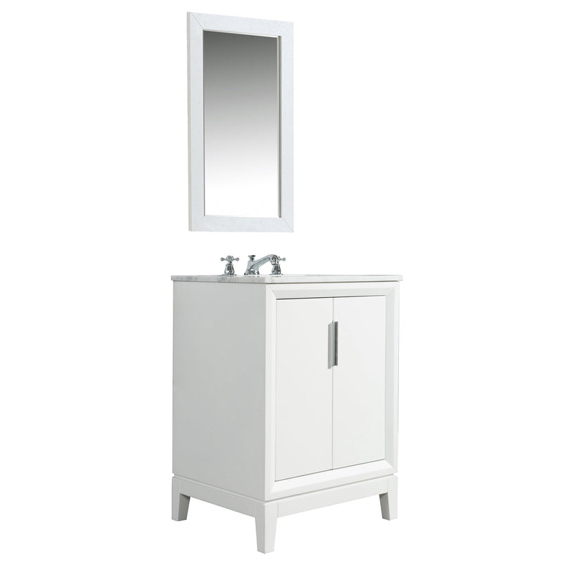 Water Creation Elizabeth 24" Single Sink Carrara White Marble Vanity in Pure White with F2-0009-01-BX Lavatory Faucet(s) VEL024CWPW07 - Model Bath