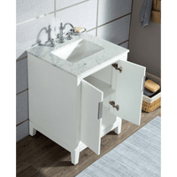 Water Creation Elizabeth 24" Single Sink Carrara White Marble Vanity in Pure White with F2-0012-01-TL Lavatory Faucet(s) VEL024CWPW47 - Model Bath