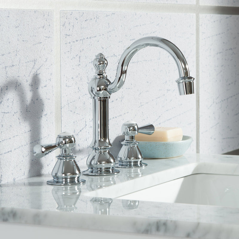 Water Creation Elizabeth 24" Single Sink Carrara White Marble Vanity in Pure White with F2-0012-01-TL Lavatory Faucet(s) VEL024CWPW47 - Model Bath