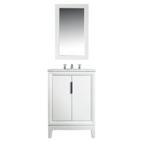 Water Creation Elizabeth 24" Single Sink Carrara White Marble Vanity in Pure White with Matching Mirror(s) and F2-0009-01-BX Lavatory Faucet(s) VEL024CWPW02 - Model Bath