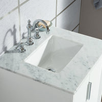 Water Creation Elizabeth 24" Single Sink Carrara White Marble Vanity in Pure White with Matching Mirror(s) and F2-0012-01-TL Lavatory Faucet(s) VEL024CWPW43 - Model Bath