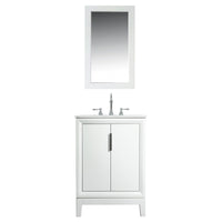 Water Creation Elizabeth 24" Single Sink Carrara White Marble Vanity in Pure White with Matching Mirror(s) and F2-0012-01-TL Lavatory Faucet(s) VEL024CWPW43 - Model Bath
