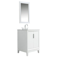 Water Creation Elizabeth 24" Single Sink Carrara White Marble Vanity in Pure White with Matching Mirror(s) and F2-0012-01-TL Lavatory Faucet(s) VEL024CWPW43 - Model Bath