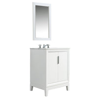 Water Creation Elizabeth 24" Single Sink Carrara White Marble Vanity in Pure White with Matching Mirror(s) VEL024CWPW01 - Model Bath