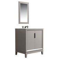 Water Creation Elizabeth 30" Single Sink Carrara White Marble Vanity in Cashmere Grey with F2-0009-03-BX Lavatory Faucet(s) VEL030CWCG12 - Model Bath
