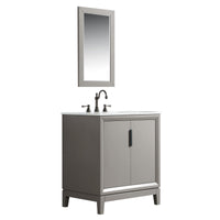 Water Creation Elizabeth 30" Single Sink Carrara White Marble Vanity in Cashmere Grey with F2-0012-03-TL Lavatory Faucet(s) VEL030CWCG27 - Model Bath