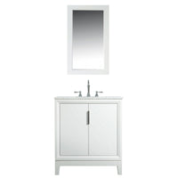 Water Creation Elizabeth 30" Single Sink Carrara White Marble Vanity in Pure White with F2-0012-01-TL Lavatory Faucet(s) VEL030CWPW47 - Model Bath