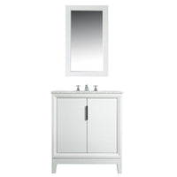 Water Creation Elizabeth 30" Single Sink Carrara White Marble Vanity in Pure White with Matching Mirror(s) VEL030CWPW01 - Model Bath