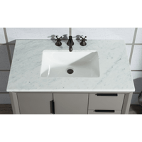 Water Creation Elizabeth 36" Single Sink Carrara White Marble Vanity in Cashmere Grey VEL036CWCG00 - Model Bath