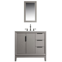 Water Creation Elizabeth 36" Single Sink Carrara White Marble Vanity in Cashmere Grey VEL036CWCG00 - Model Bath