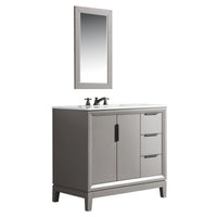 Water Creation Elizabeth 36" Single Sink Carrara White Marble Vanity in Cashmere Grey VEL036CWCG00 - Model Bath
