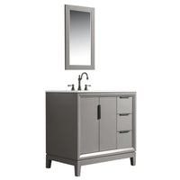 Water Creation Elizabeth 36" Single Sink Carrara White Marble Vanity in Cashmere Grey with F2-0012-03-TL Lavatory Faucet(s) VEL036CWCG27 - Model Bath