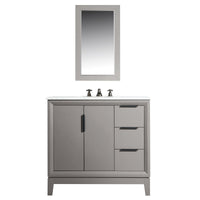 Water Creation Elizabeth 36" Single Sink Carrara White Marble Vanity in Cashmere Grey with F2-0012-03-TL Lavatory Faucet(s) VEL036CWCG27 - Model Bath