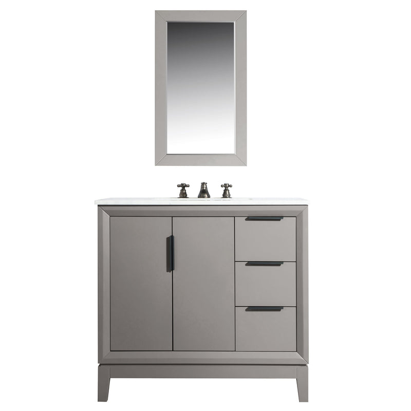 Water Creation Elizabeth 36" Single Sink Carrara White Marble Vanity in Cashmere Grey with F2-0012-03-TL Lavatory Faucet(s) VEL036CWCG27 - Model Bath