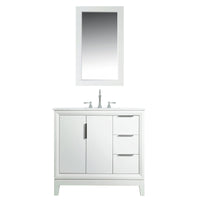 Water Creation Elizabeth 36" Single Sink Carrara White Marble Vanity in Pure White with F2-0012-01-TL Lavatory Faucet(s) VEL036CWPW47 - Model Bath