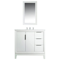 Water Creation Elizabeth 36" Single Sink Carrara White Marble Vanity in Pure White with Matching Mirror(s) VEL036CWPW01 - Model Bath