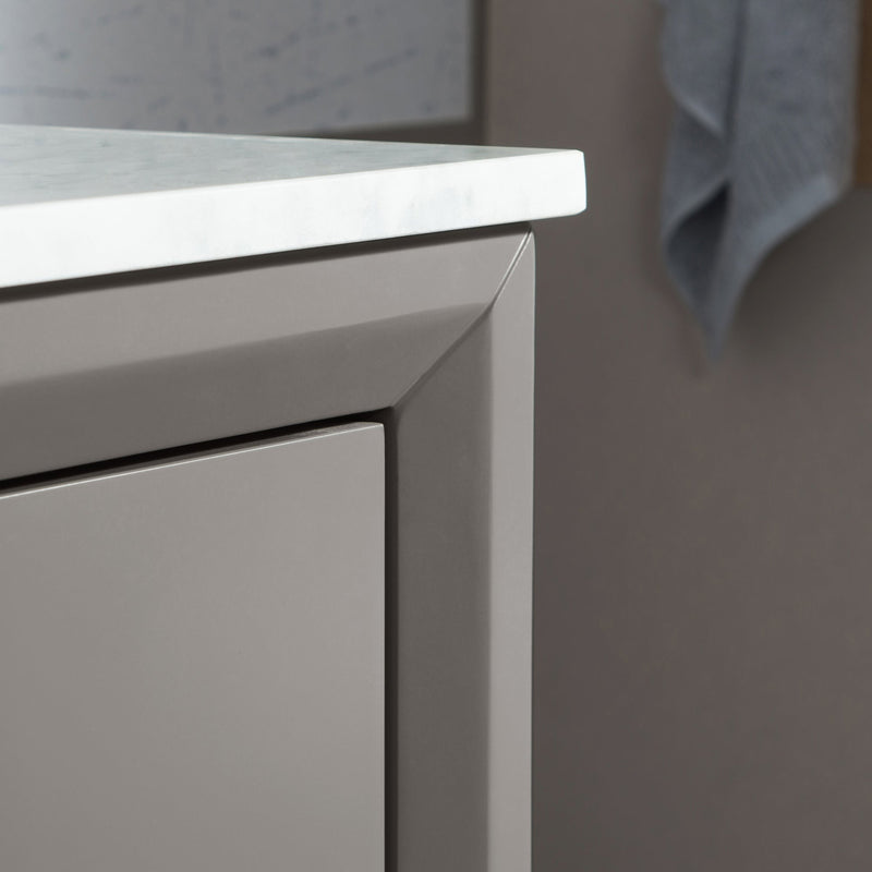 Water Creation Elizabeth 48" Single Sink Carrara White Marble Vanity in Cashmere Grey VEL048CWCG00 - Model Bath