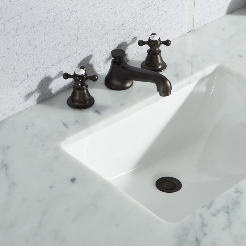 Water Creation Elizabeth 48" Single Sink Carrara White Marble Vanity in Cashmere Grey VEL048CWCG00 - Model Bath
