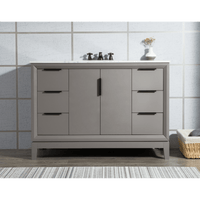 Water Creation Elizabeth 48" Single Sink Carrara White Marble Vanity in Cashmere Grey VEL048CWCG00 - Model Bath