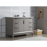 Water Creation Elizabeth 48" Single Sink Carrara White Marble Vanity in Cashmere Grey VEL048CWCG00 - Model Bath