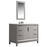 Water Creation Elizabeth 48" Single Sink Carrara White Marble Vanity in Cashmere Grey VEL048CWCG00 - Model Bath