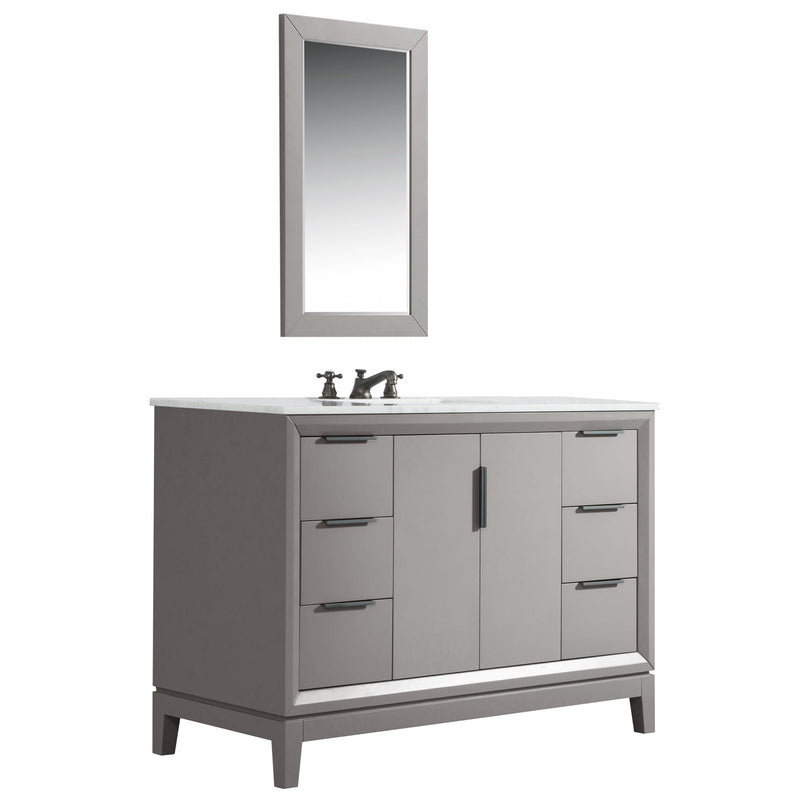 Water Creation Elizabeth 48" Single Sink Carrara White Marble Vanity in Cashmere Grey VEL048CWCG00 - Model Bath