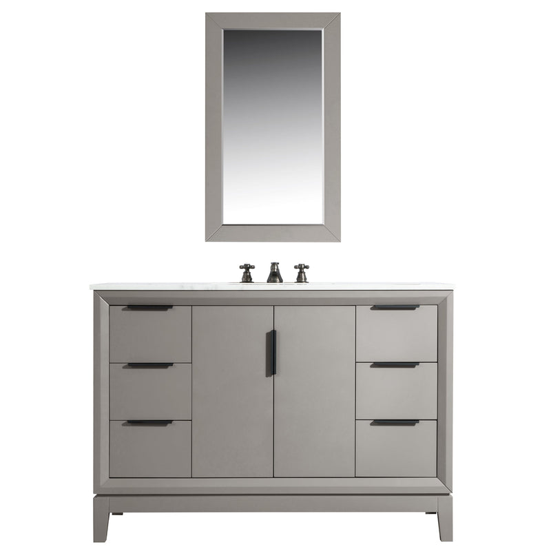 Water Creation Elizabeth 48" Single Sink Carrara White Marble Vanity in Cashmere Grey with F2-0009-03-BX Lavatory Faucet(s) VEL048CWCG12 - Model Bath