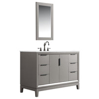 Water Creation Elizabeth 48" Single Sink Carrara White Marble Vanity in Cashmere Grey with F2-0012-03-TL Lavatory Faucet(s) VEL048CWCG27 - Model Bath