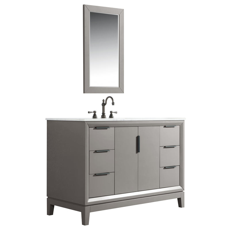 Water Creation Elizabeth 48" Single Sink Carrara White Marble Vanity in Cashmere Grey with F2-0012-03-TL Lavatory Faucet(s) VEL048CWCG27 - Model Bath
