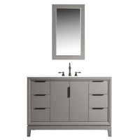 Water Creation Elizabeth 48" Single Sink Carrara White Marble Vanity in Cashmere Grey with Matching Mirror(s) and F2-0012-03-TL Lavatory Faucet(s) VEL048CWCG23 - Model Bath