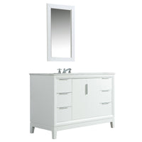 Water Creation Elizabeth 48" Single Sink Carrara White Marble Vanity in Pure White with F2-0009-01-BX Lavatory Faucet(s) VEL048CWPW07 - Model Bath