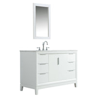 Water Creation Elizabeth 48" Single Sink Carrara White Marble Vanity in Pure White with F2-0012-01-TL Lavatory Faucet(s) VEL048CWPW47 - Model Bath