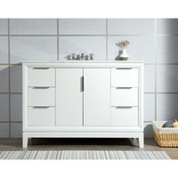 Water Creation Elizabeth 48" Single Sink Carrara White Marble Vanity in Pure White with Matching Mirror(s) VEL048CWPW01 - Model Bath