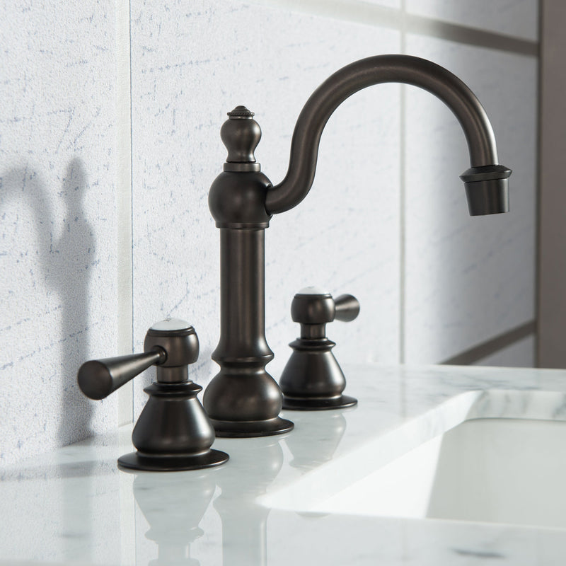 Water Creation Elizabeth 60" Double Sink Carrara White Marble Vanity in Cashmere Grey with Matching Mirror(s) and F2-0012-03-TL Lavatory Faucet(s) VEL060CWCG25 - Model Bath